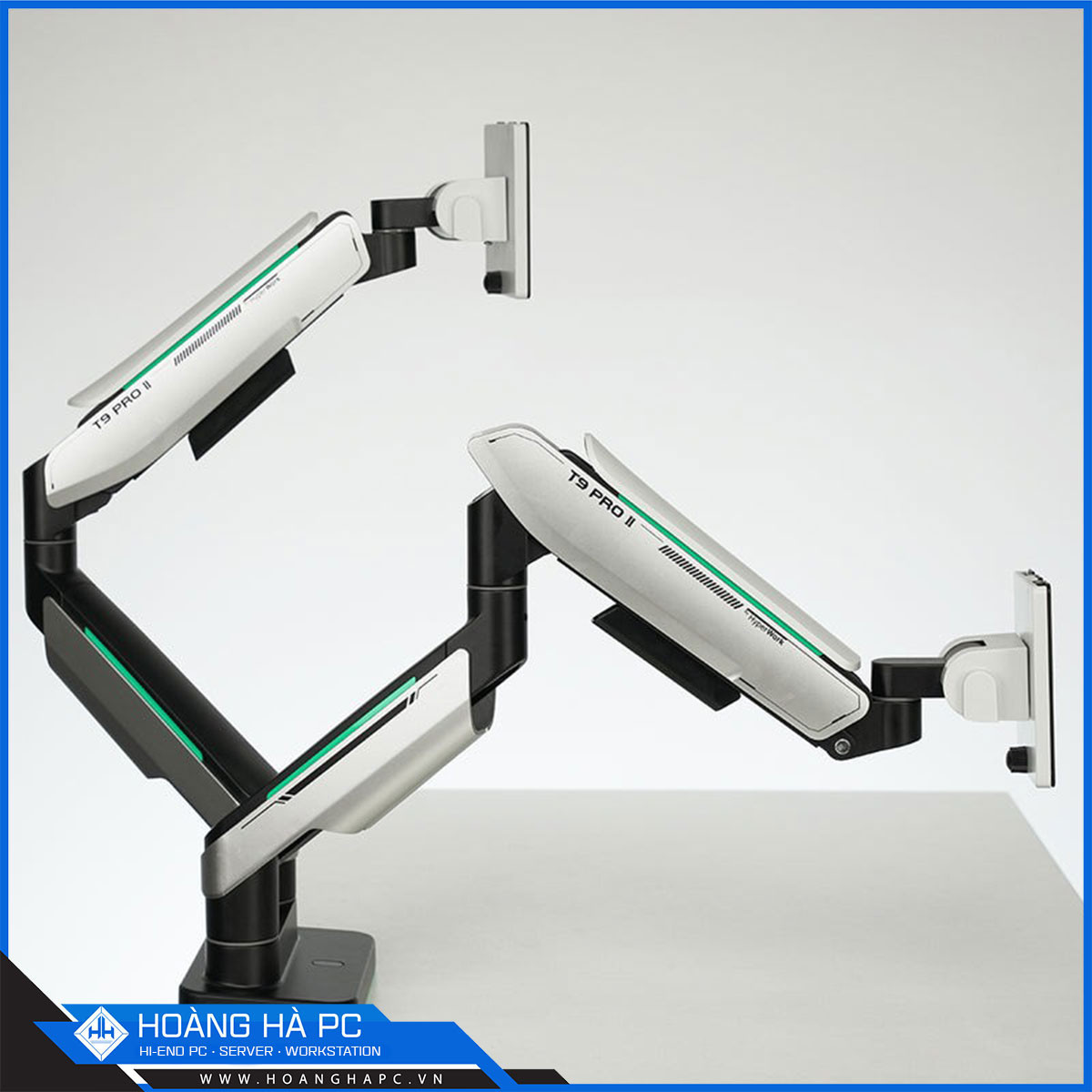 Giá treo màn hình Humanmotion T9 Pro 2 Dual White (2 màn hình/ 22 - 43inch/ Trắng/ Gắn bàn)-2