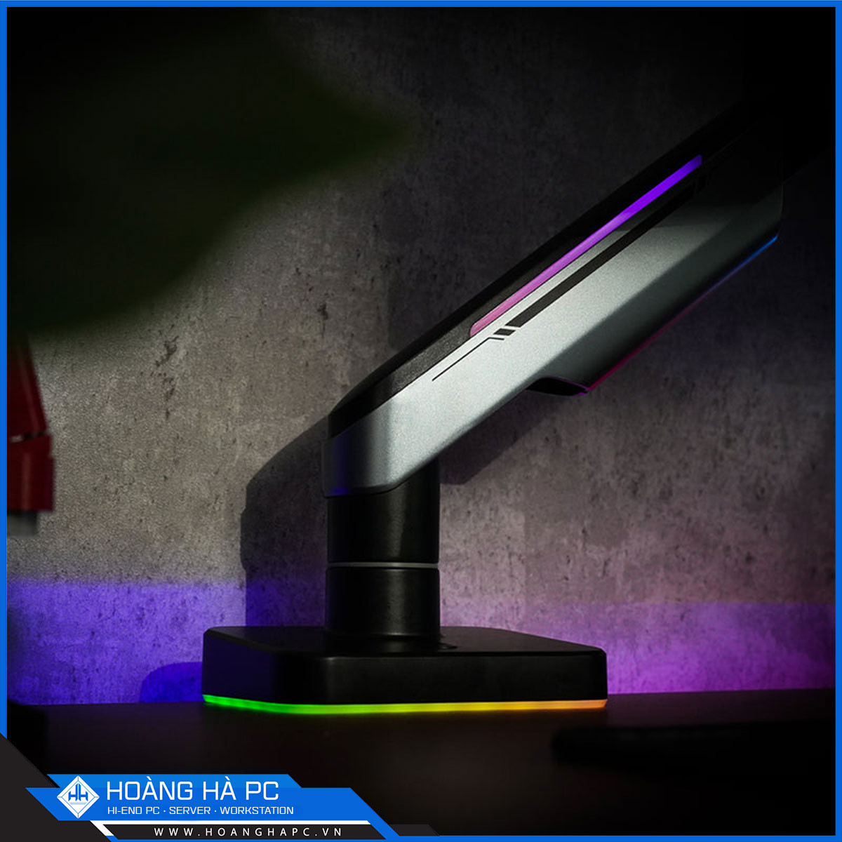 Giá treo màn hình Humanmotion T9 Pro 2 RGB (1 màn hình/ 22 - 43inch/ Xám đen/ Gắn bàn)-3