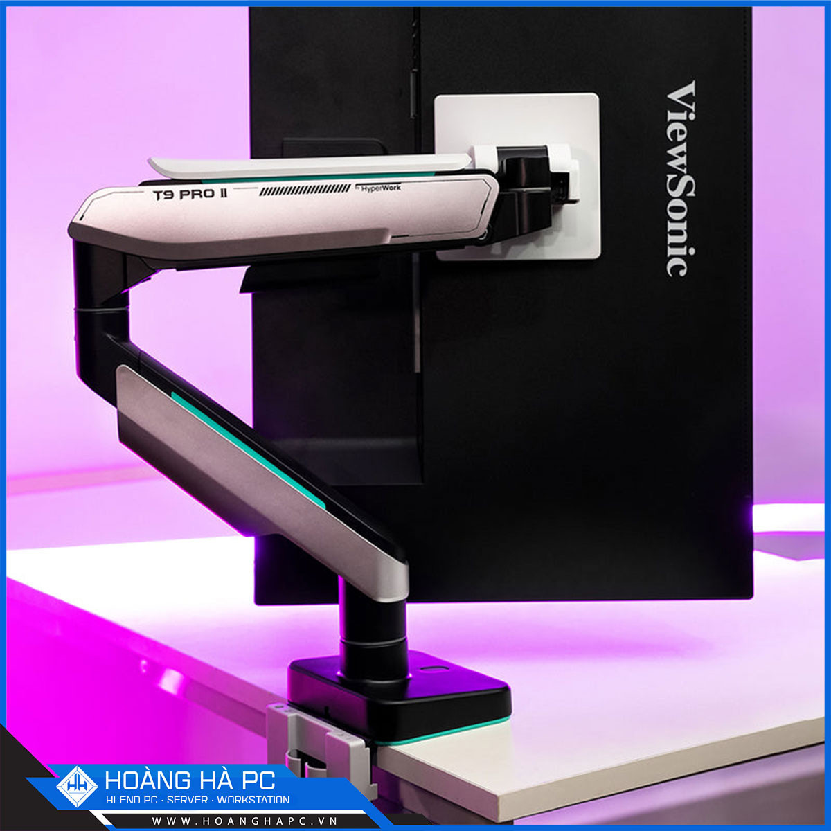 Giá treo màn hình Humanmotion T9 Pro 2 White (1 màn hình/ 22 - 43inch/ Trắng/ Gắn bàn)-5