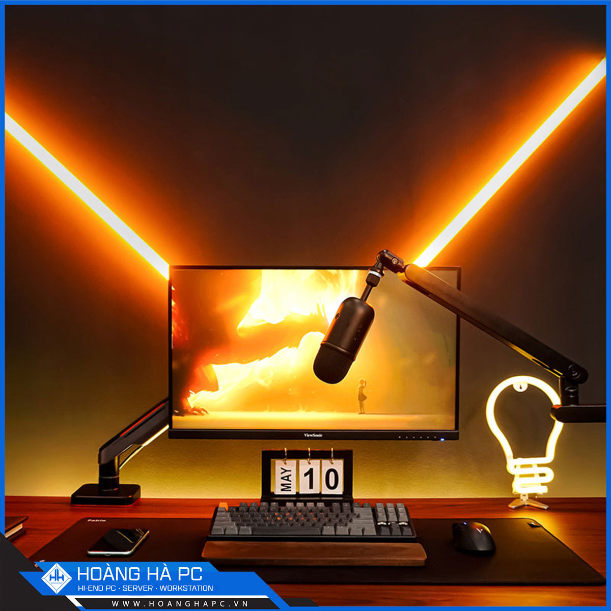 Giá treo màn hình Humanmotion T9 Pro 2 (1 màn hình/ 22 - 43inch/ Xám đen/ Gắn bàn)-4