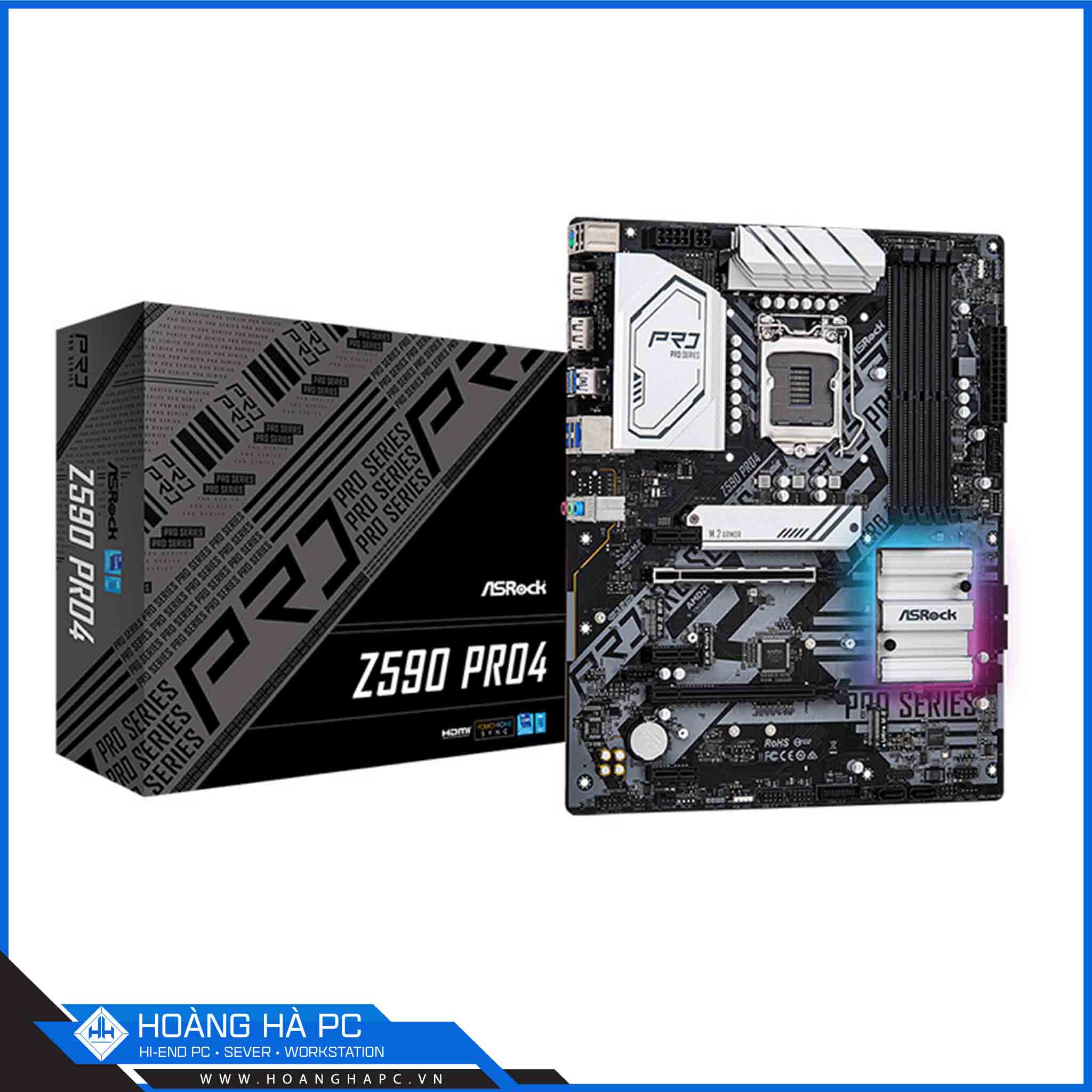 Mainboard ASROCK Z590 PRO4 (Intel Z590, Socket 1200, ATX, 4 khe Ram DDR4)