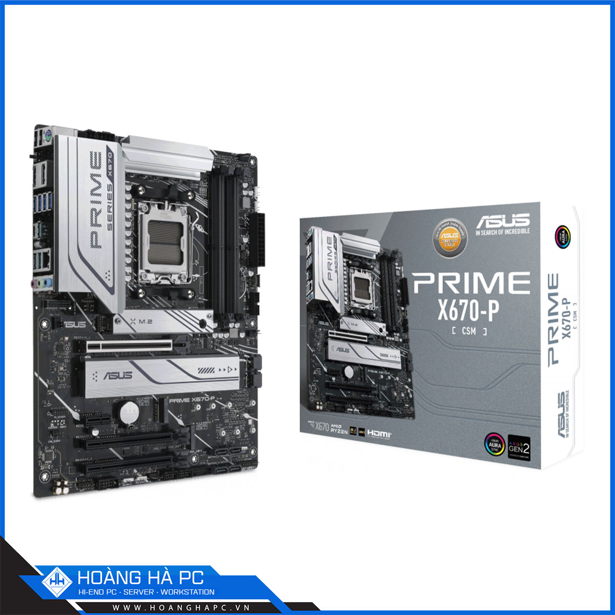 Mainboard ASUS Prime X670-P-CSM (AMD X670, Socket AM5, ATX, 4 Khe Cắm Ram DDR5)