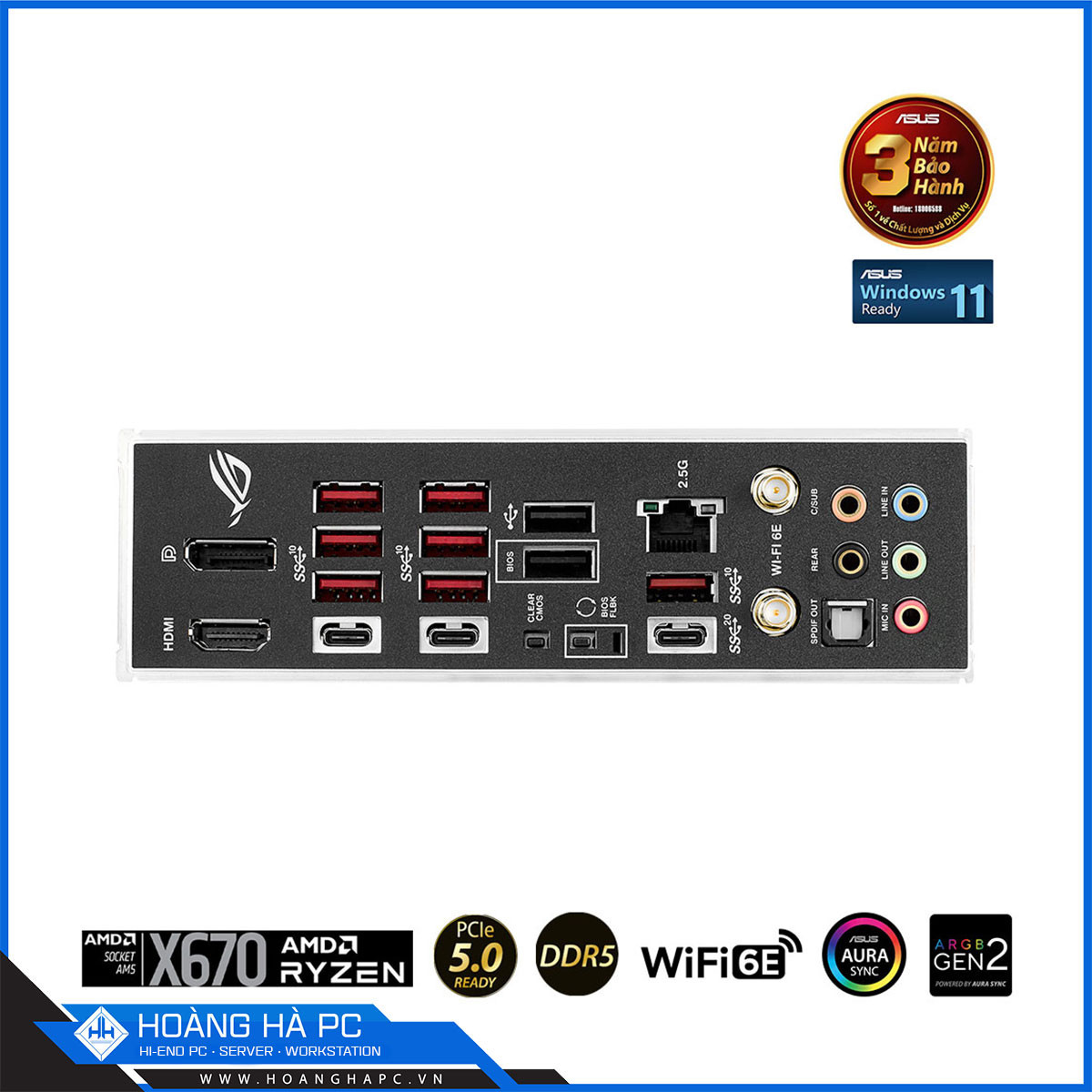 Mainboard ASUS ROG STRIX X670E-F GAMING WIFI (AMD X670, Socket AM5, ATX, 4 khe RAM DDR5)-6