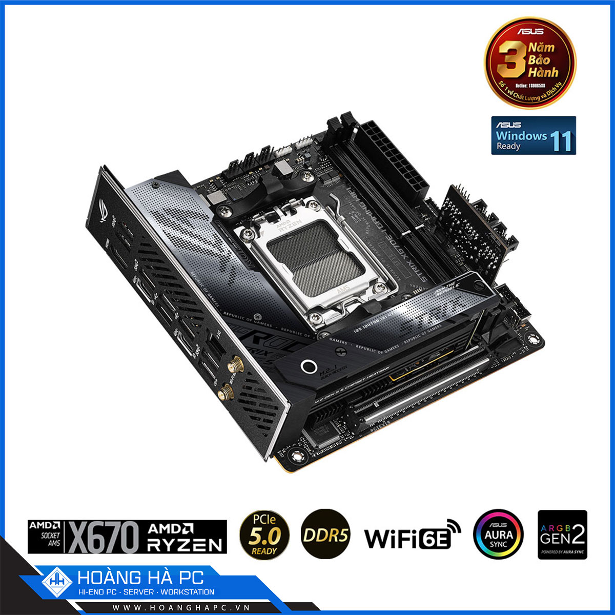 Mainboard ASUS ROG STRIX X670E-I GAMING WIFI (AMD X670, Socket AM5, mATX, 2 khe RAM DDR5)-3