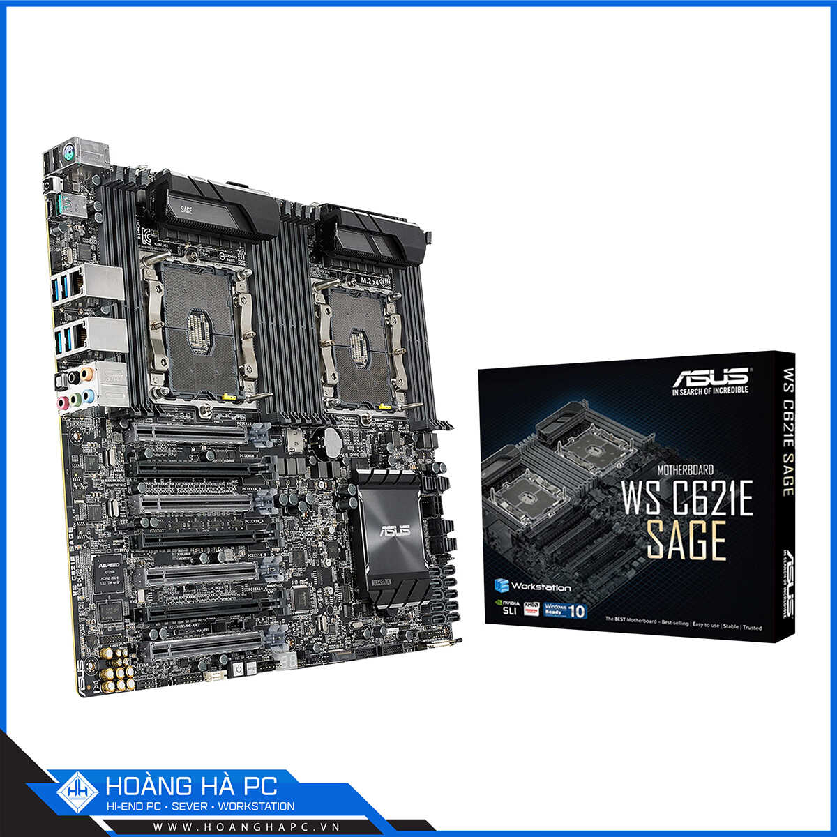 Mainboard ASUS WS C621E SAGE (Dual CPU Workstations) (Intel C621, LGA 3647, ATX, 12 Khe RAM DDR4)