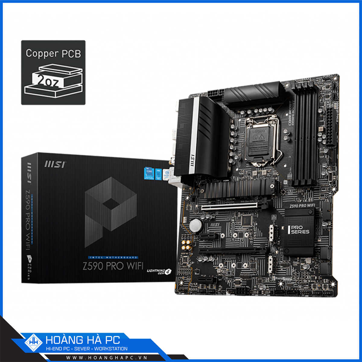 Mainboard MSI Z590 PRO WIFI (Intel Z590, Socket 1200, ATX, 4 khe Ram DDR4)