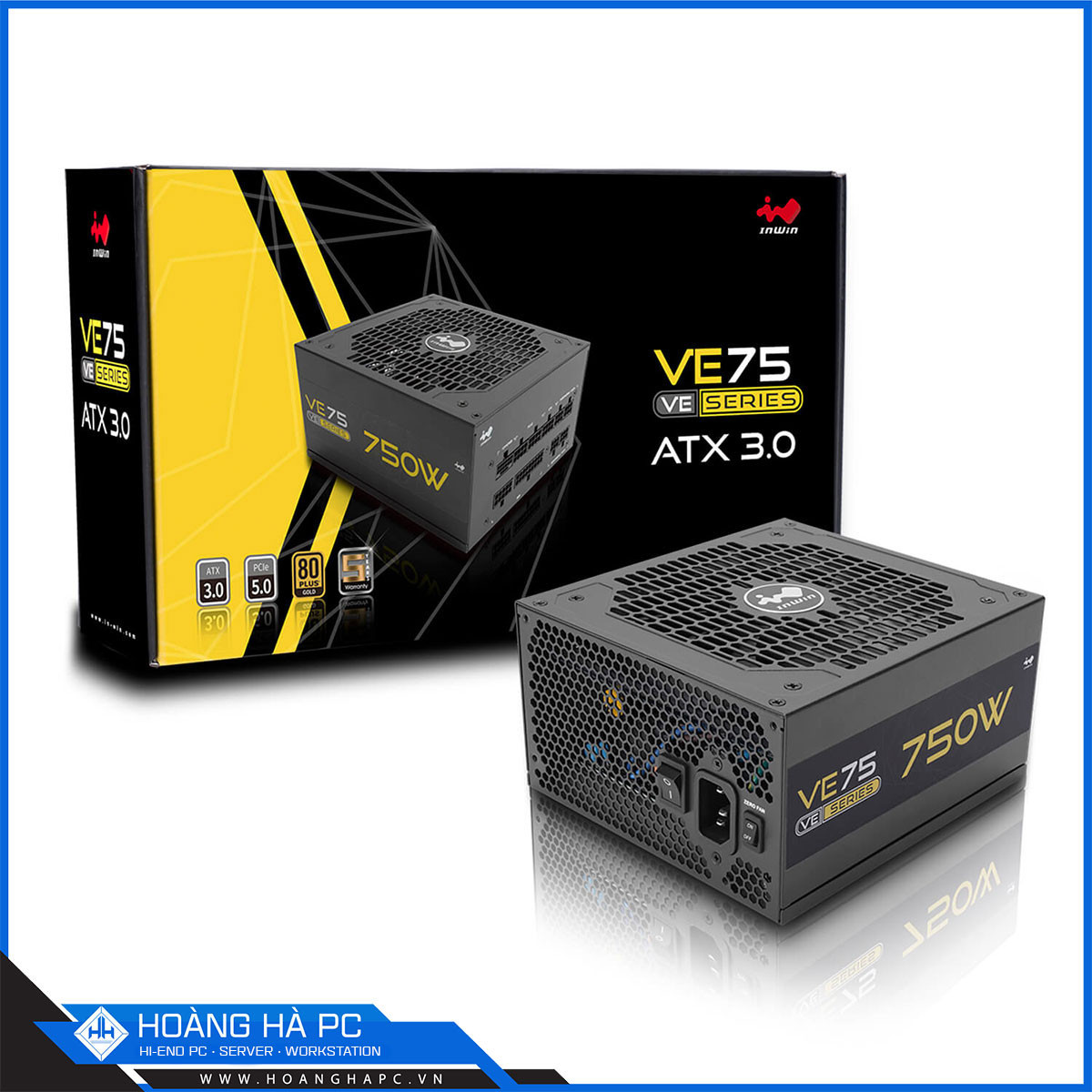 Nguồn Inwin VE75 750W 80 Plus Gold | ATX 3.0 | PCIe 5.0