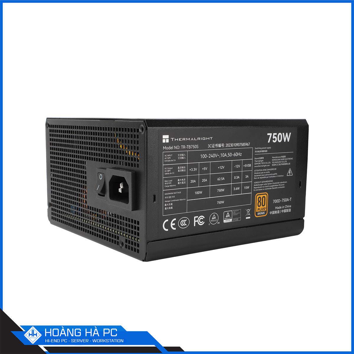 Nguồn máy tính Thermalright TB-750S 750W (80 Plus Bronze/ Non Modular/ Màu Đen)-3