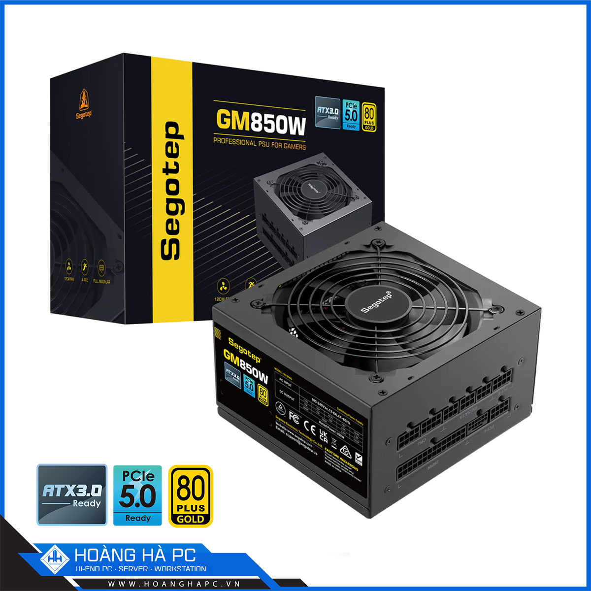Nguồn Segotep GM850 850W (80 Plus Gold/ ATX 3.0/ PCIE 5.0/ Full Modular/ Black)