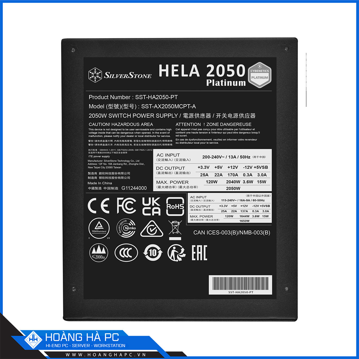 Nguồn Silver Stone HELA 2050 Platinum 2050W (80 Plus Platinum/ Full Modular)-11
