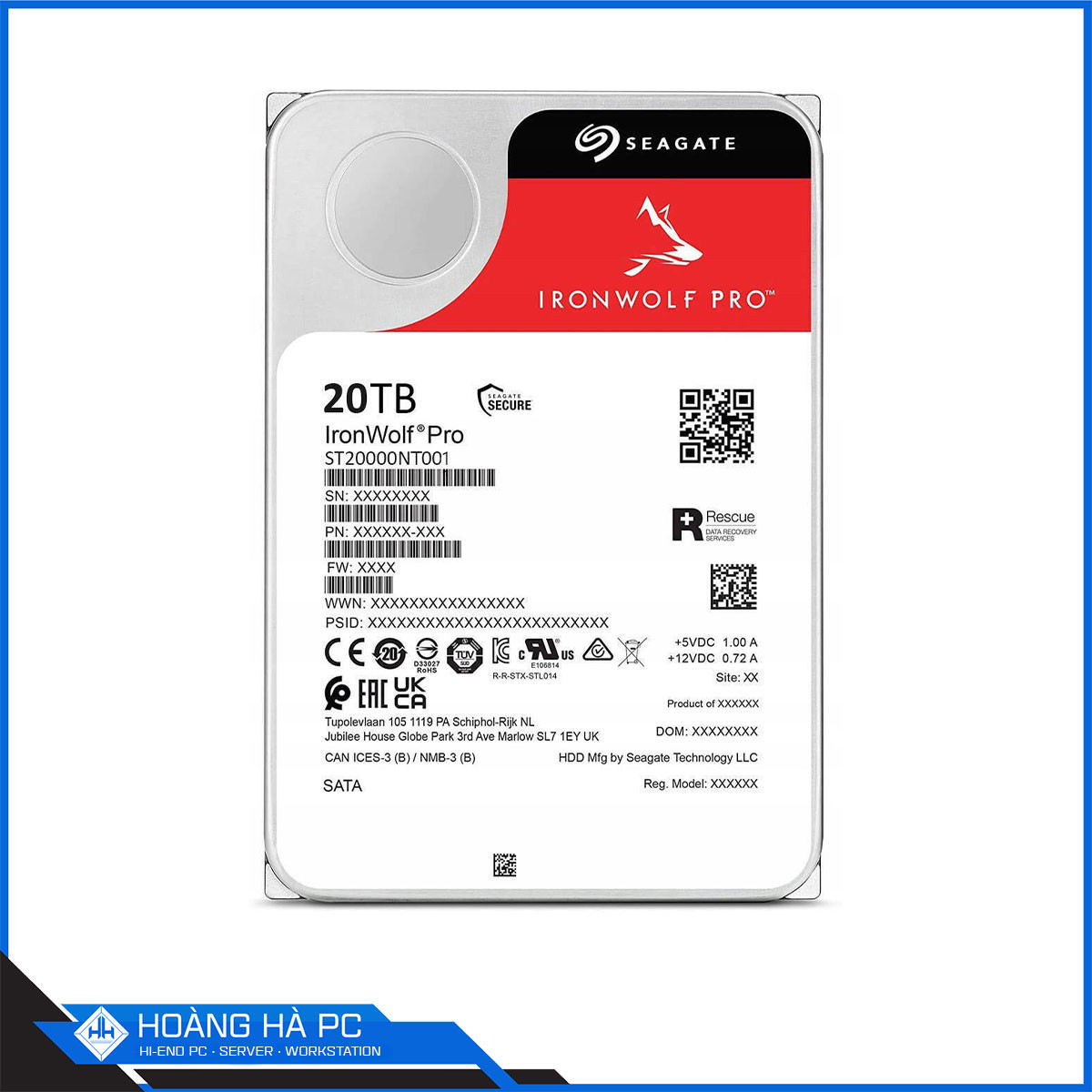 Ổ cứng HDD Seagate IronWolf Pro 20TB (3.5 inch, 7200RPM, SATA3, 256MB Cache)