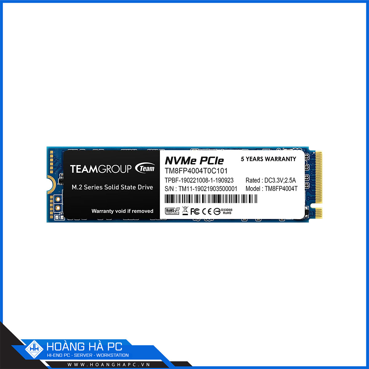 Ổ cứng SSD TEAMGROUP MP34 4TB M.2 PCIe NVMe Gen 3x4 (Đọc 3500MB/s - Ghi 2900MB/s)