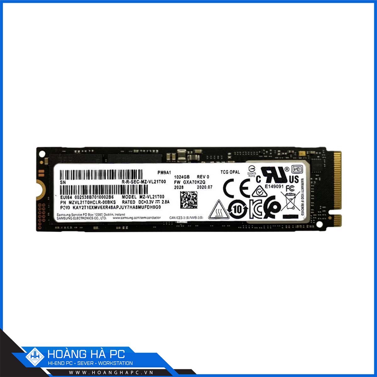 Ổ cứng SSD Samsung PM9A1 1TB M.2 NVMe PCIe Gen 4 x4 (Đọc 6500MB/s - Ghi 4700MB/s)