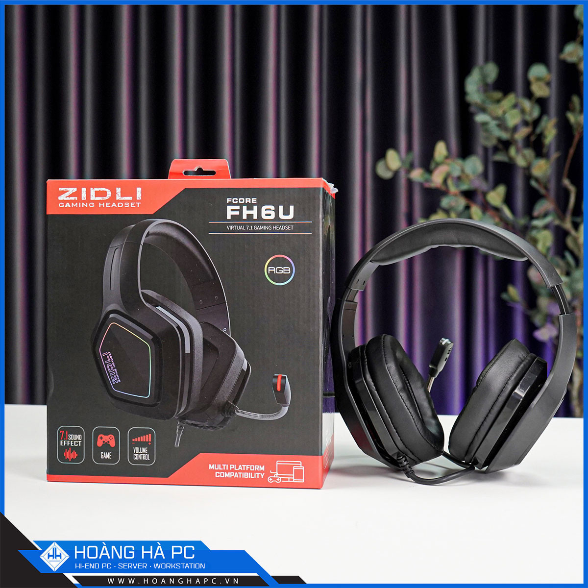 Tai nghe Gaming ZIDLI FCORE FH6U BLACK (7.1 RGB USB)