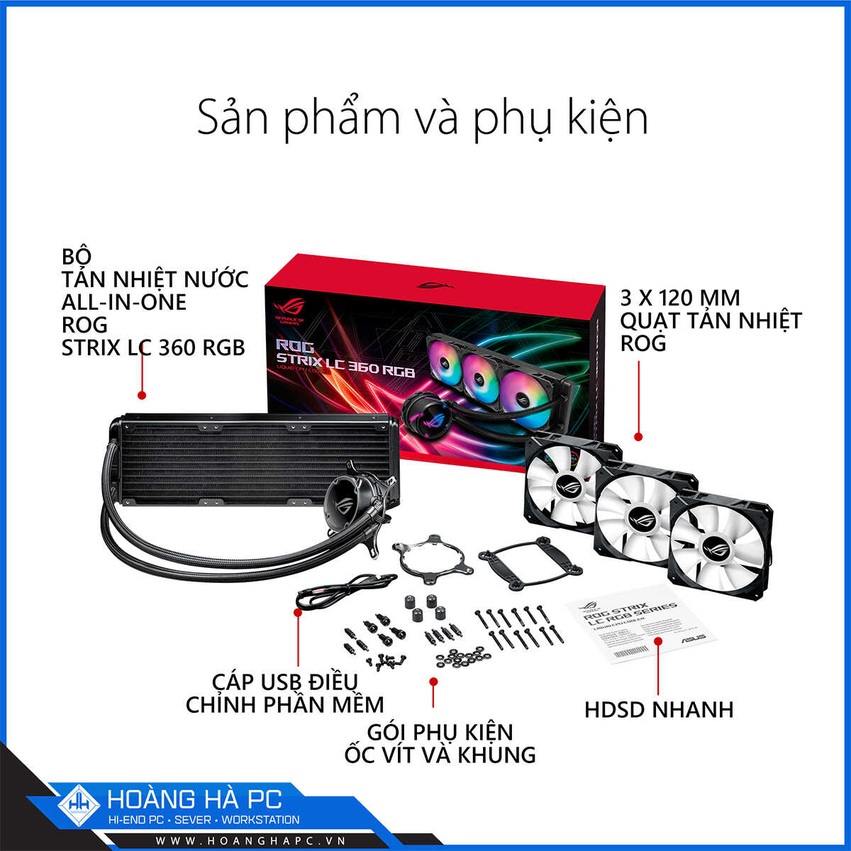 Tản nhiệt nước Asus Rog Strix LC 360 RGB-5