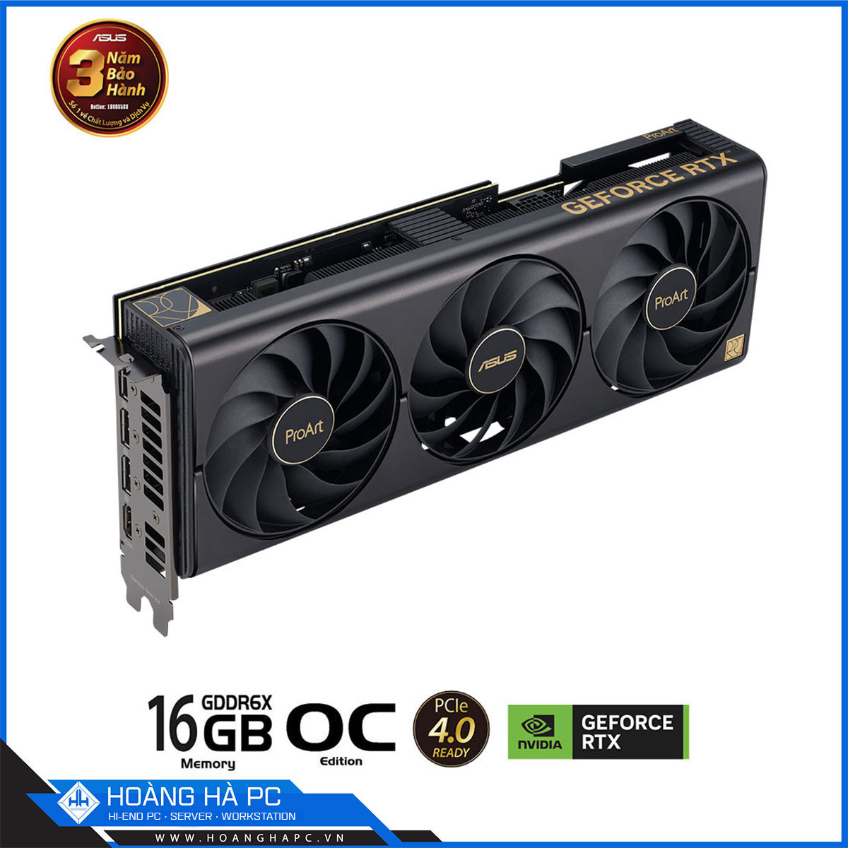VGA ASUS PROART RTX 4080 SUPER 16GB GDDR6X OC (256-bit, HDMI+DP, 1 x 16-pin)-3