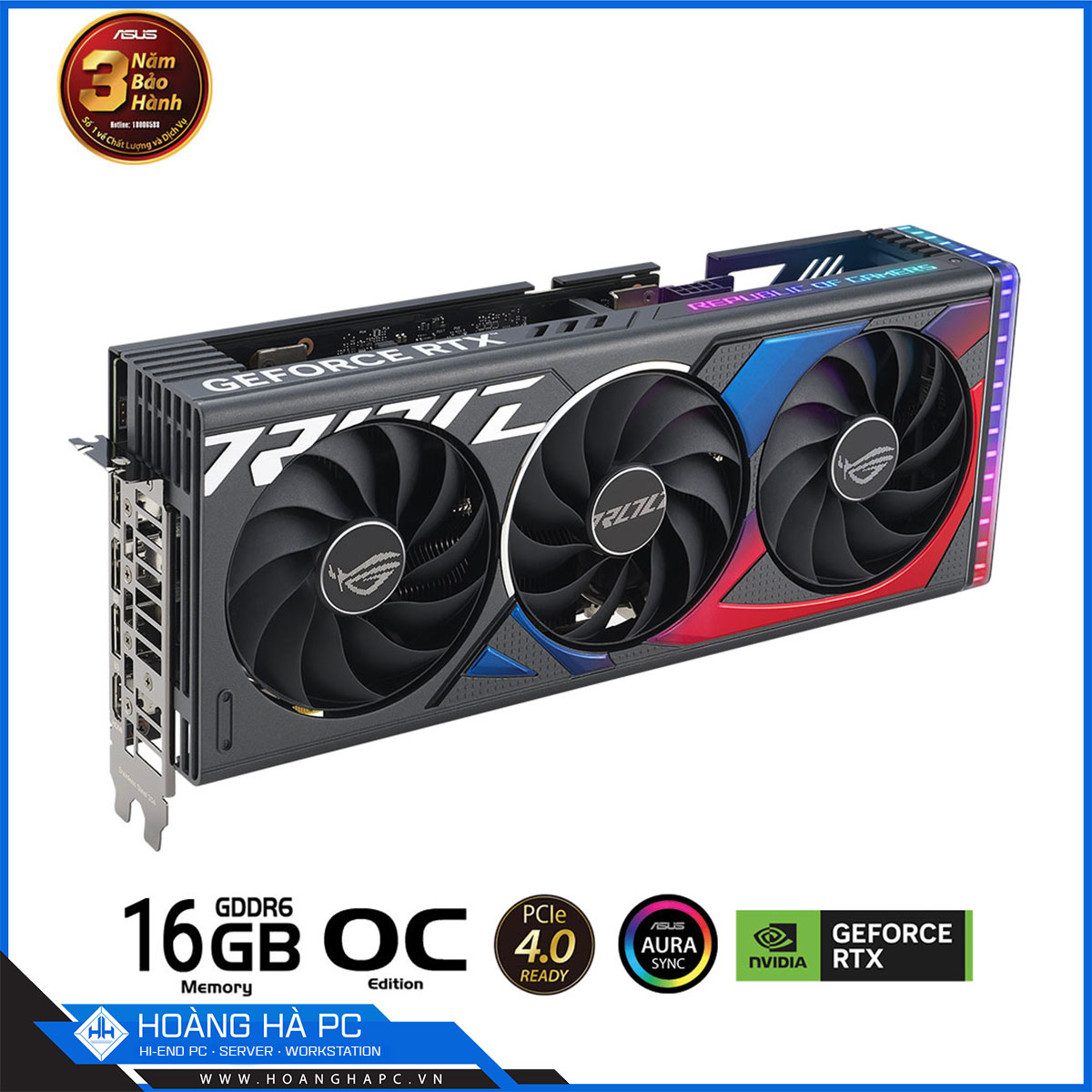 VGA ASUS ROG STRIX RTX 4060 Ti O16G GAMING (16GB GDDR6, 128-bit, HDMI+DP, 1x8-pin)-4