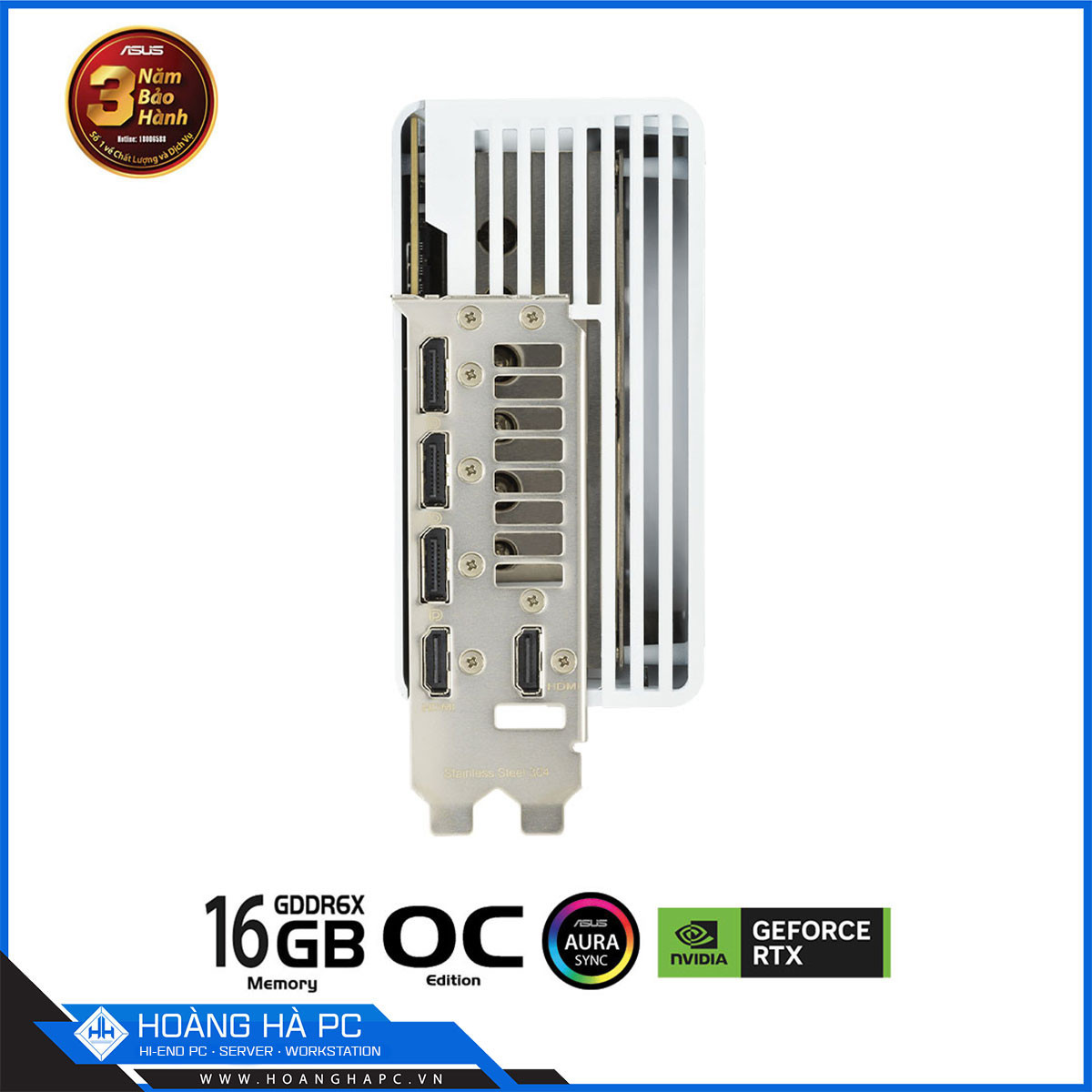 VGA ASUS ROG STRIX RTX 4080 SUPER 16GB GDDR6X OC WHITE (256-bit, HDMI + DP, 1 x 16-pin)-8