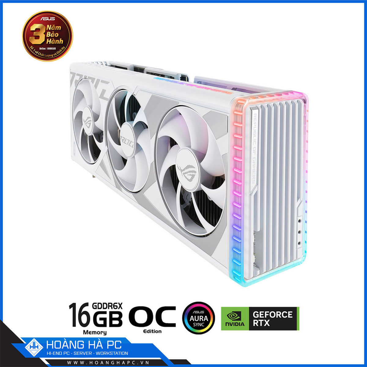 VGA ASUS ROG STRIX RTX 4080 SUPER 16GB GDDR6X OC WHITE (256-bit, HDMI + DP, 1 x 16-pin)-6
