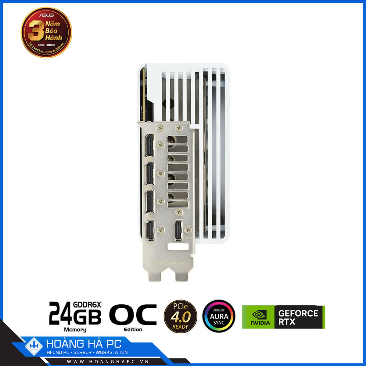 VGA ASUS ROG STRIX RTX 4090 O24G GAMING WHITE (24GB GDDR6X, 384-bit, HDMI +DP, 1 x 16-pin)-8