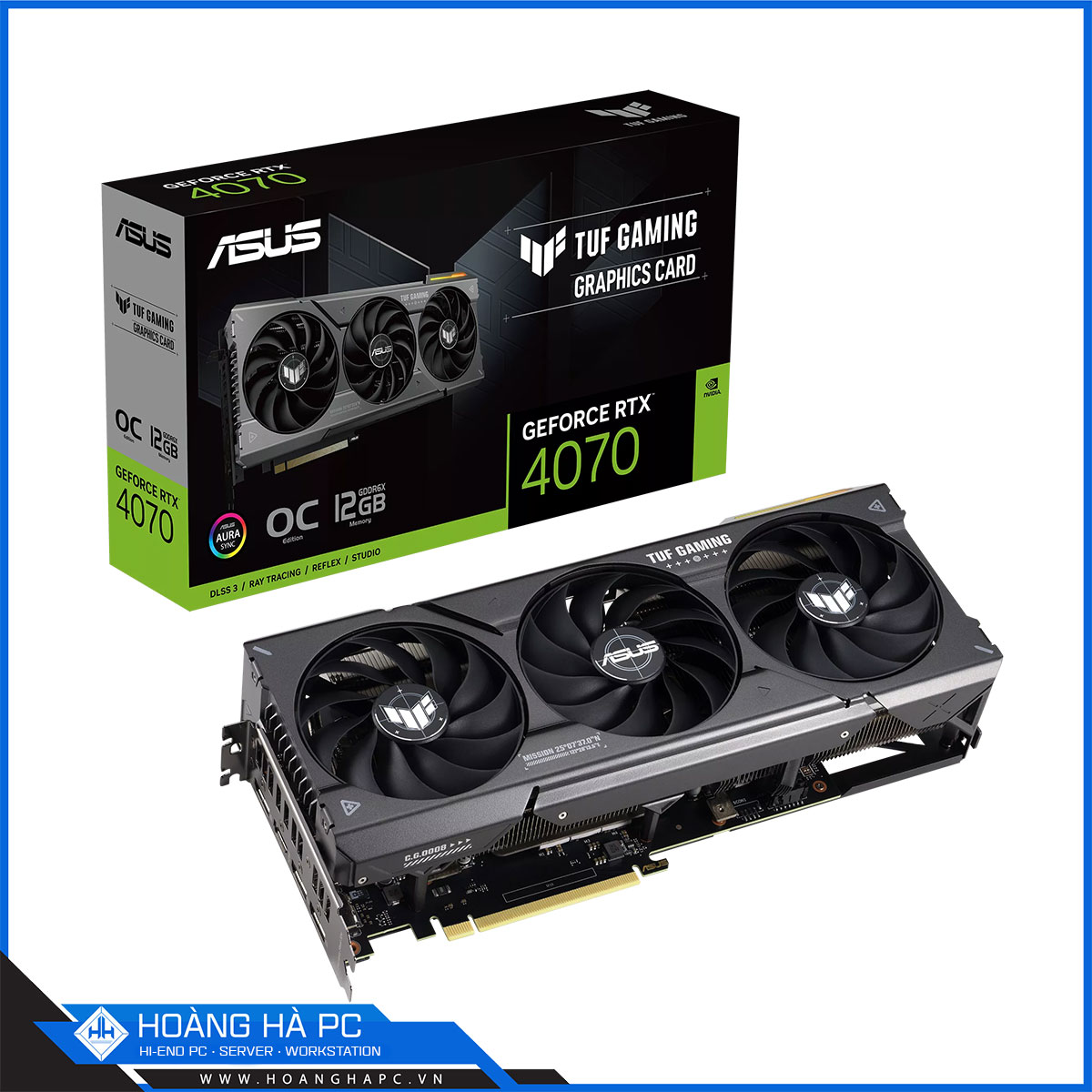 VGA ASUS TUF GAMING RTX 4070 12G OC (12GB GDDR6X,192-bit, HDMI +DP, 1x8-pin)