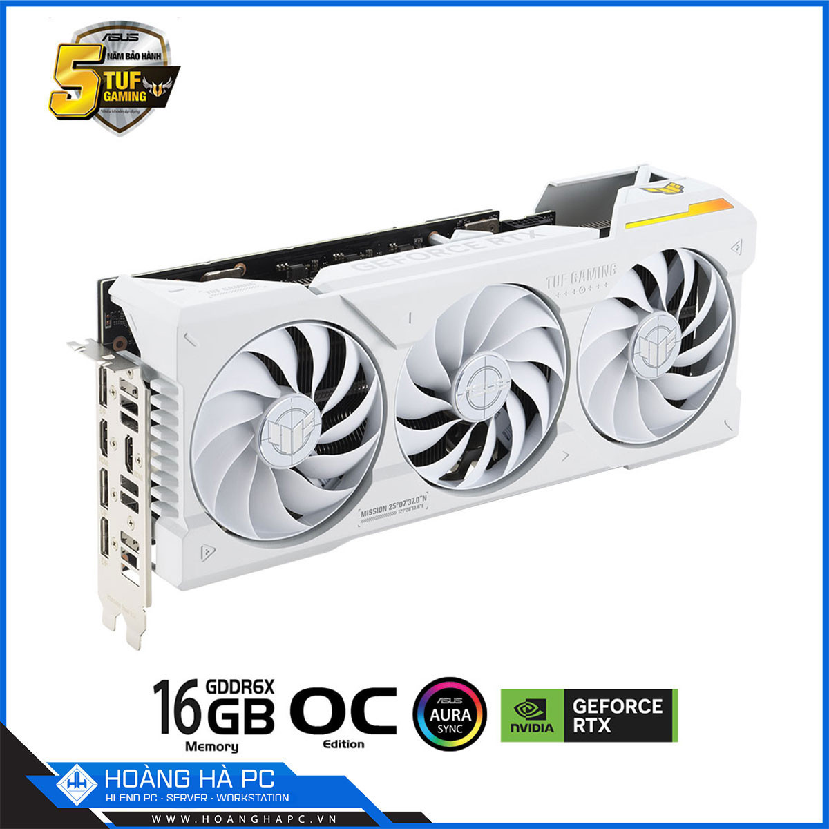 VGA ASUS TUF RTX 4070 Ti SUPER 16GB GDDR6X OC WHITE (256-bit, HDMI + DP, 1 x 16-pin)-4