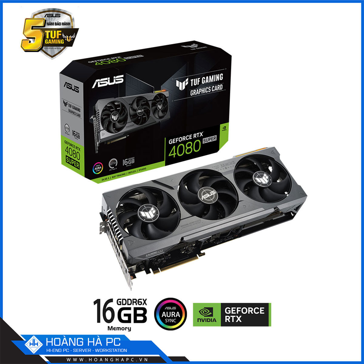 VGA ASUS TUF RTX 4080 SUPER 16GB GDDR6X (256-bit, HDMI + DP, 1 x 16-pin)