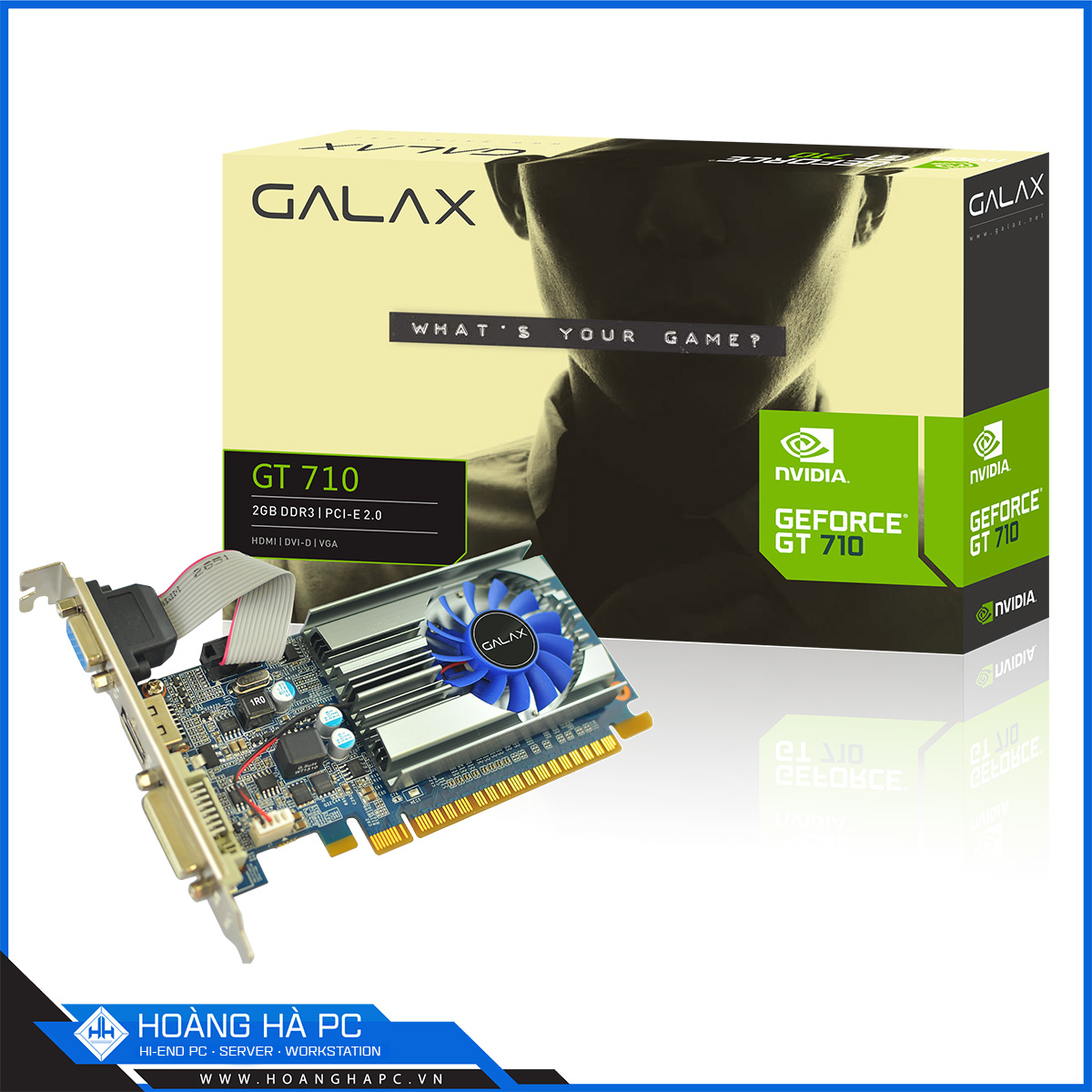 VGA GALAX GT710 2G DDR3 (2GB DDR3, 64-bit, HDMI+DVI-D+VGA)
