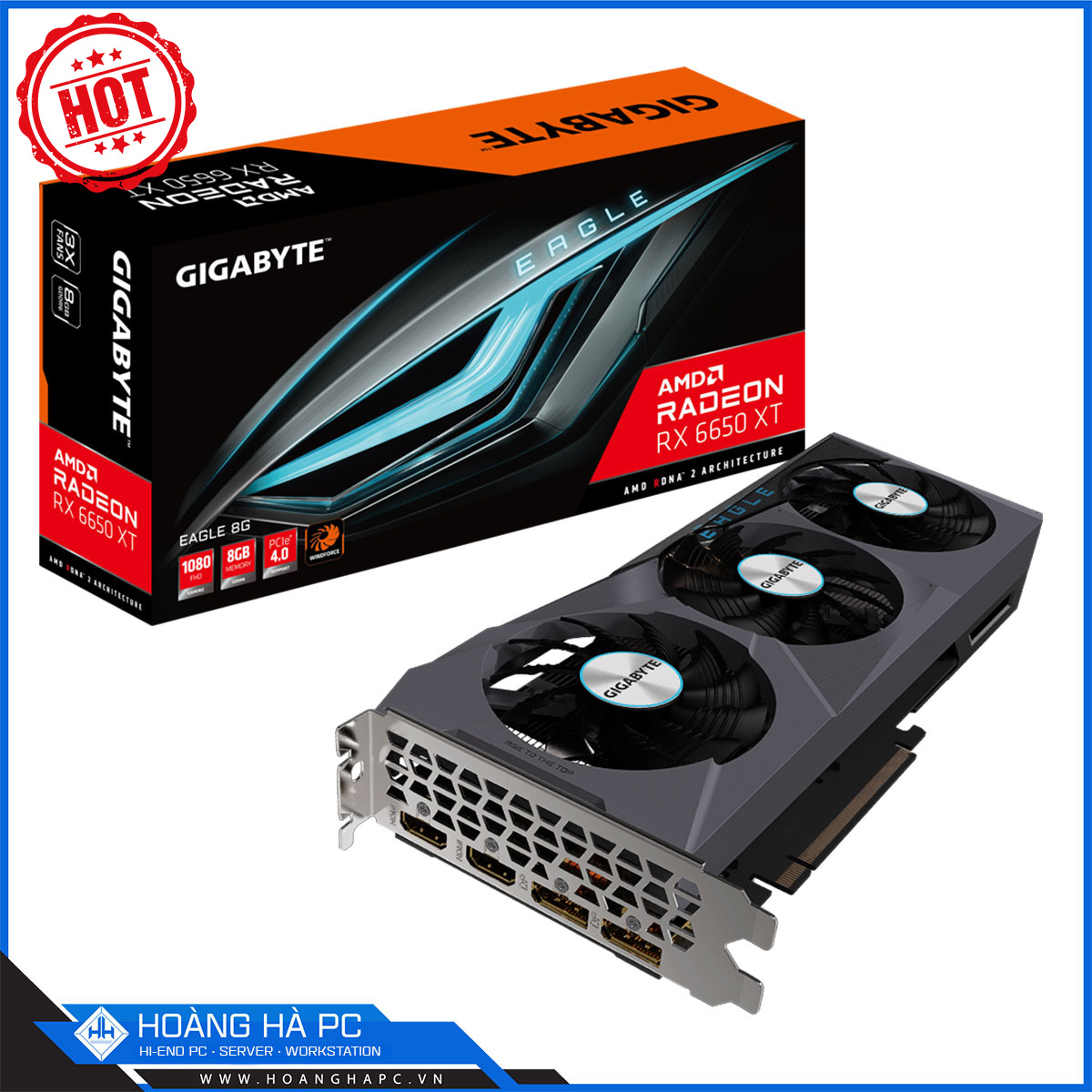 VGA GIGABYTE Radeon RX 6650 XT EAGLE 8G (8G GDDR6, 128-bit, HDMI+DP, 1x8pin)