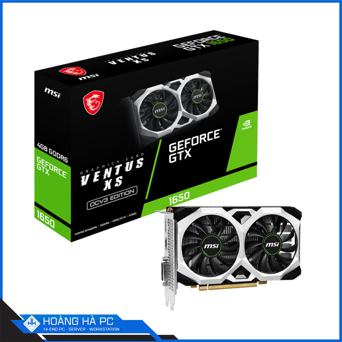 VGA MSI GTX 1650 D6 VENTUS XS OC (4GB GDDR6, 128-bit, HDMI +DP + DVI-D)