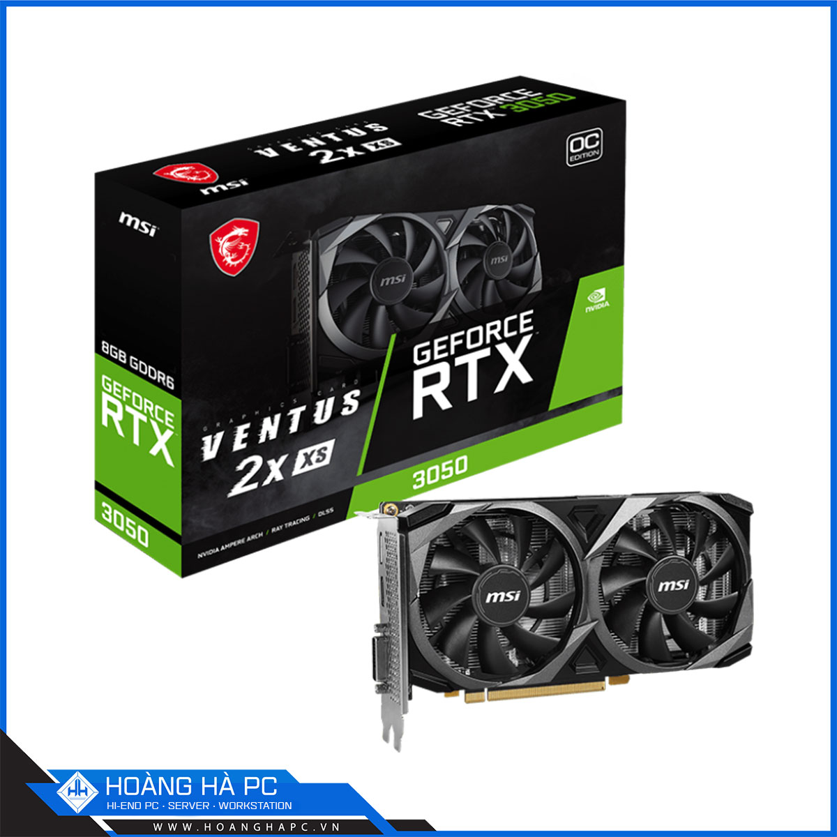 VGA MSI RTX 3050 VENTUS 2X XS 8GB OC (GDDR6, 128-bit, HDMI +DP, 6-pin x 1)