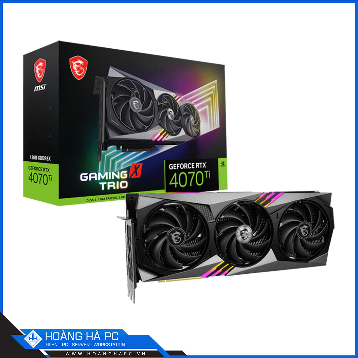 VGA MSI RTX 4070 Ti GAMING X TRIO 12G (12GB GDDR6X, 192-bit, HDMI + DP, 16-pin)