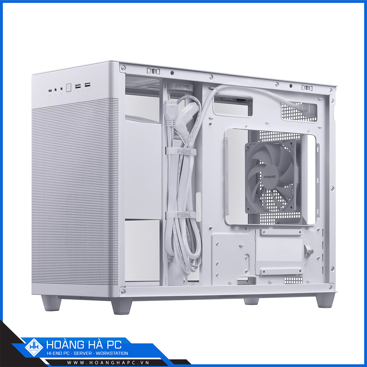 Vỏ case ASUS PRIME AP201 TG WHITE (Mini Tower/ Màu Trắng)-3