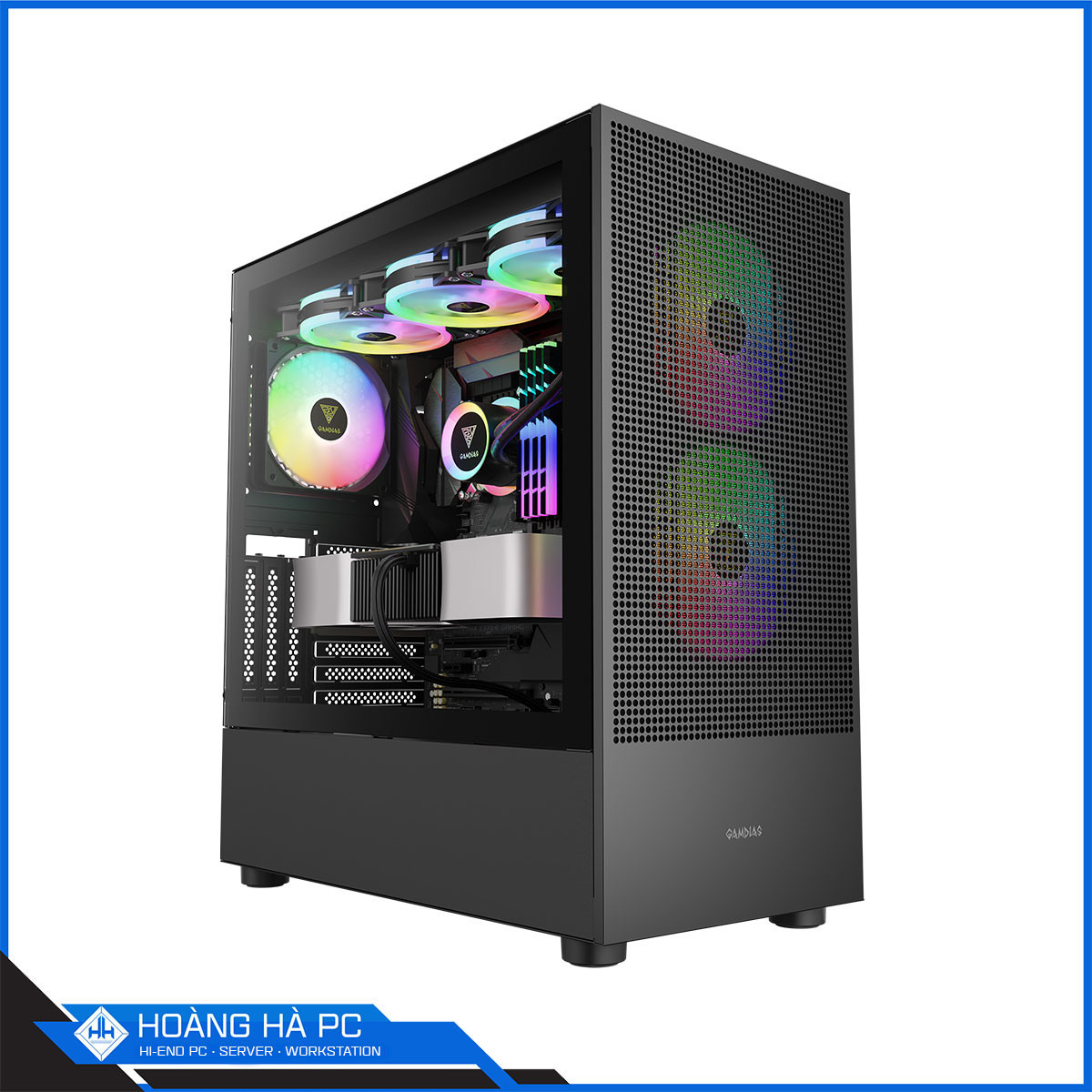 Vỏ Case Gamdias TALOS E3 MESH ELITE BLACK - 3 FAN ARGB (Mid Tower/ Màu Đen)