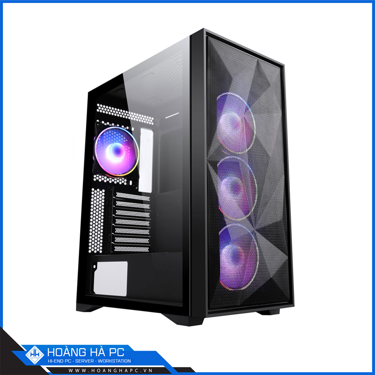 Vỏ Case Sama 3708 (3 Fan/ Mid Tower/ Màu Đen)