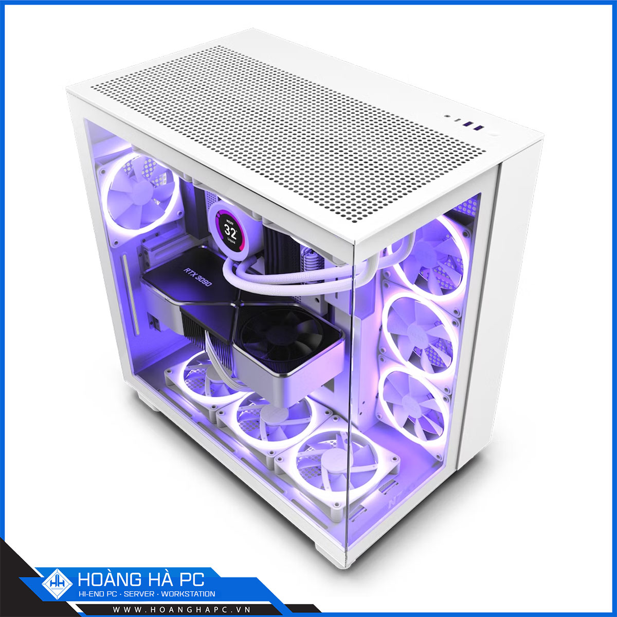 Vỏ máy tính NZXT H9 Flow White (Mid Tower/Màu Trắng/ 4 Fan)